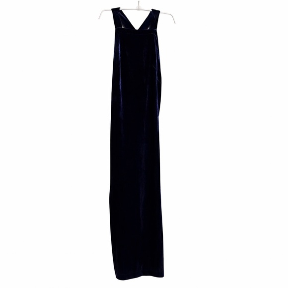 Anthropologie Dresses & Skirts - Anthropologie Navy Velvet Halter Maxi Dress NWT M